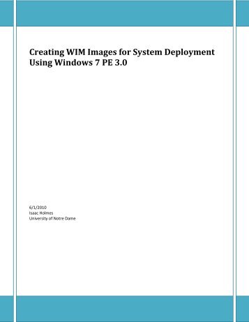 Creating WIM images of Windows XP for system deployment using ...