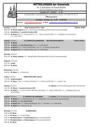 MITTEILUNGEN der Gemeinde St. Laurentius in Essen-Steele