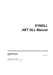 SYNDLL .NET DLL Manual - Synel