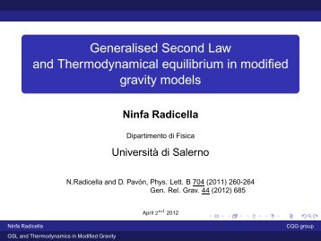 Generalized second law and thermodynamical equilibrium in ...