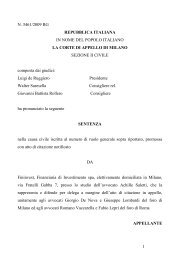 sentenza della Corte d'Appello di Milano - Lider-Lab