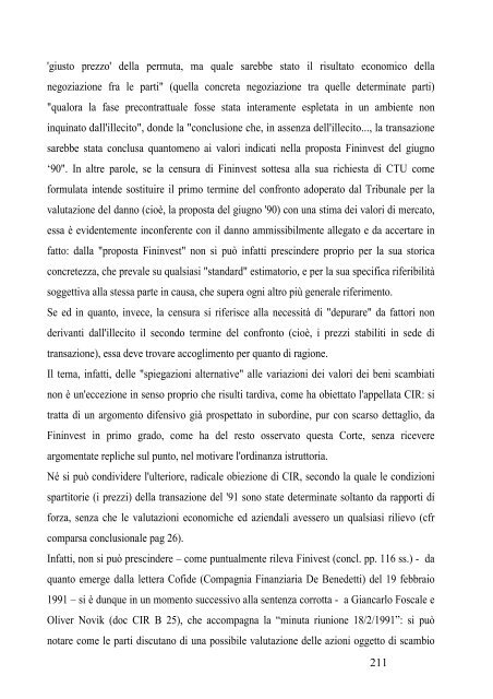 sentenza della Corte d'Appello di Milano - Lider-Lab