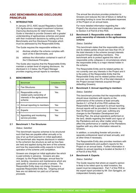 download WA Blue Gum Project Product Disclosure Statement 2013