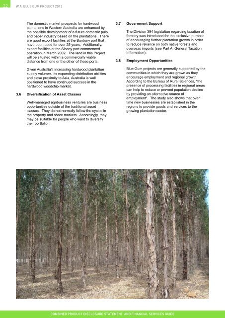 download WA Blue Gum Project Product Disclosure Statement 2013