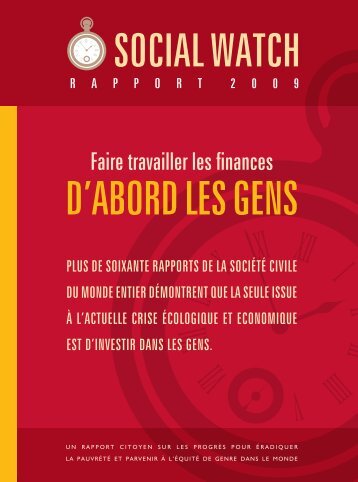 Faire travailler les finances - Social Watch