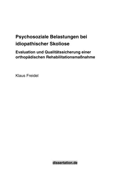 Psychosoziale Belastungen bei idiopathischer Skoliose