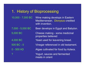 History of Bioprocessing - CMBE