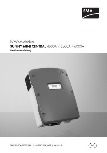 Montageanleitung SMA SMC 4600 - 5000 - 6000 A - Gerenda Solar