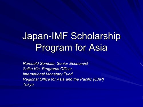 Japan -IMF Scholarship Program for Asia