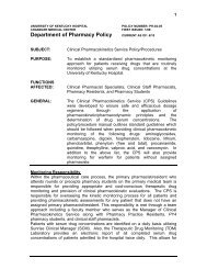 Clinical Pharmacokinetics Service Policy/Procedures - University of ...