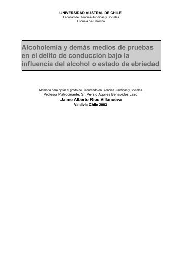 Alcoholemia y demÃ¡s medios de pruebas en el delito de conducciÃ³n ...
