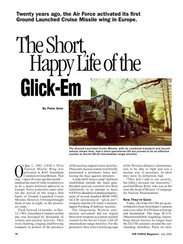 The Short, Happy Life of the Glick-Em - Air Force Magazine