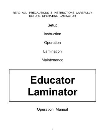 Educator Laminator - Visual Techniques, Inc.