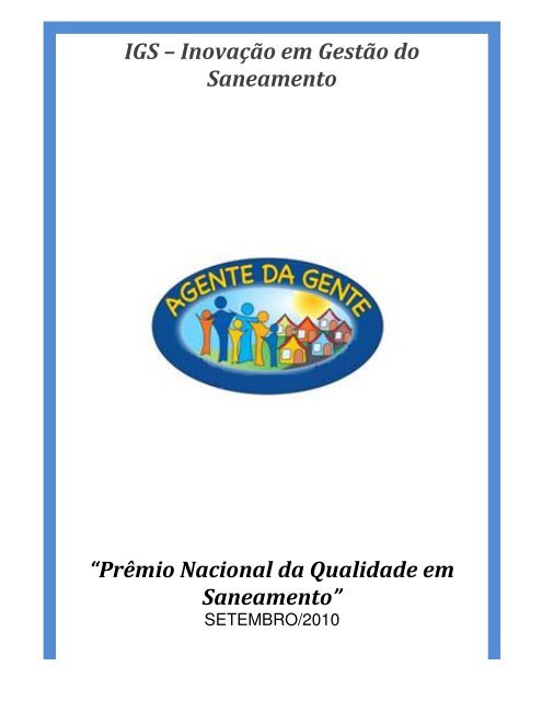 Agente da Gente - PrÃªmio Nacional da Qualidade em Saneamento