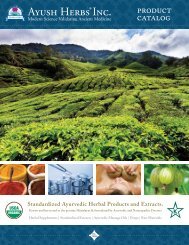 Standardized Ayurvedic Herbal Products and ... - Ayush Herbs Inc.