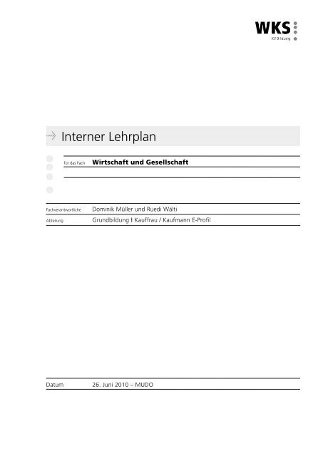 Interner Lehrplan WG E Profil.pdf - Wirtschafts- und Kaderschule Bern