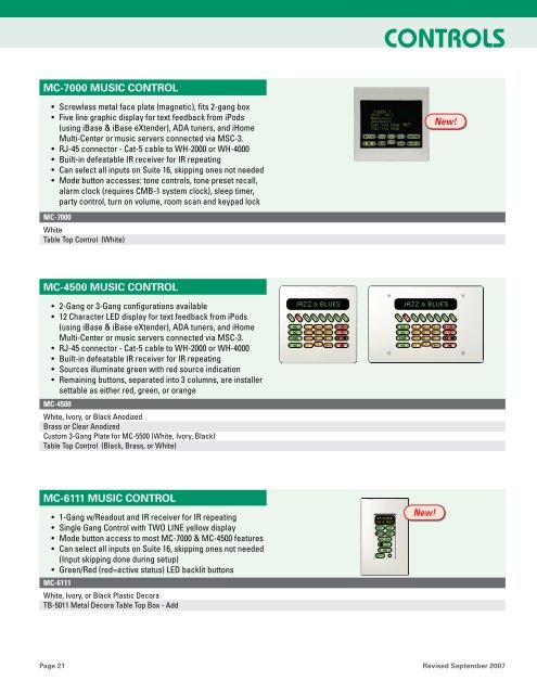 Custom Installation Product Guide - Audio Design Associates