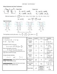 Test #1 Handout Mutual Inductance and Linear Transformers