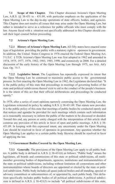 The Arizona Open Meeting Law - Arizona School Boards Association