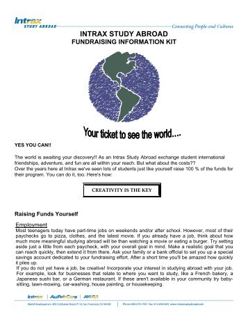 intrax study abroad fundraising information kit - Ayusa