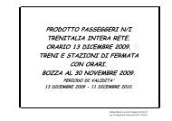 ORARIO 13 DICEMBRE 2009 - TRENI E STAZIONI DI FERMATA