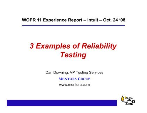 3 Examples of Reliability Testing - The Workshop On Performance ...