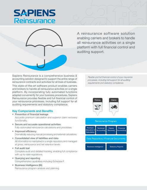 A reinsurance software solution enabling carriers and ... - Sapiens