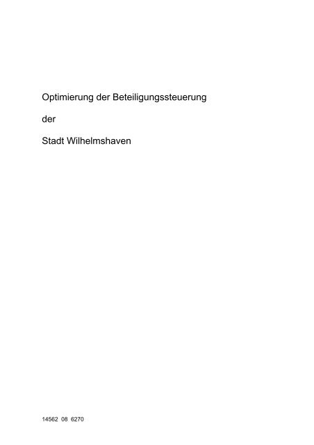 Optimierung der Beteiligungsstrukturen - bürger portal wilhelmshaven