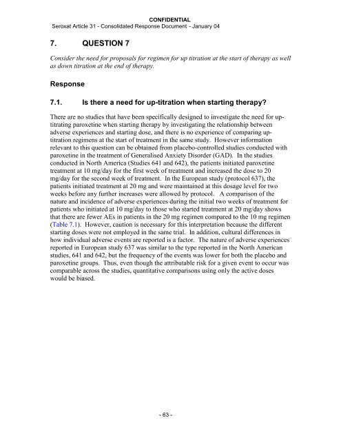 GSK - Seroxat Article 31 - Question 7 2004