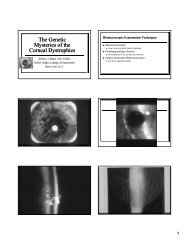 The Genetic Mysteries of the Corneal Dystrophies The Genetic ...