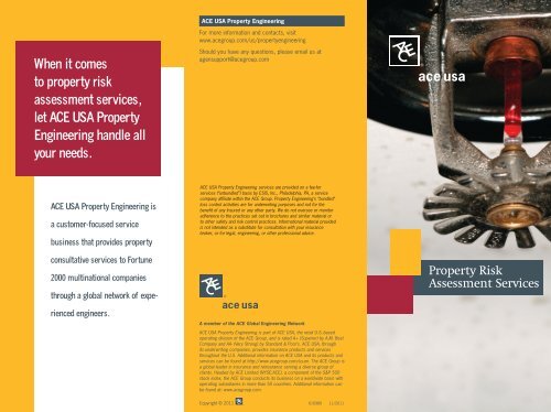 Property Risk Assessment Services Brochure - ACE Group