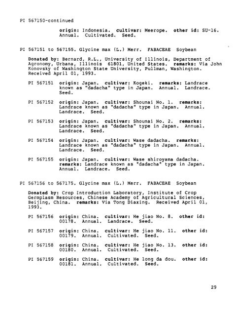 Plant Inventory No. 202, Part II, - The Germplasm Resources ...