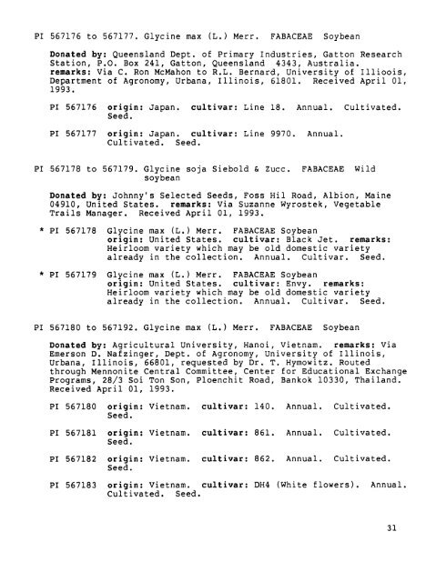 Plant Inventory No. 202, Part II, - The Germplasm Resources ...