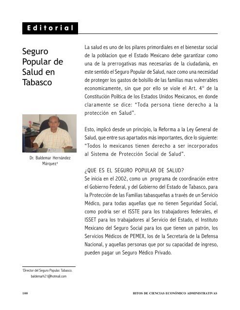 Seguro Popular de Salud en Tabasco - Publicaciones