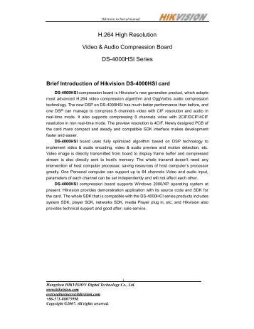 Placa DVR 8 canale video Hikvision DS4008HSI - GTO Security ...