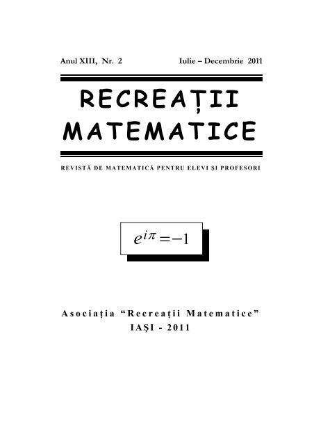 Revista (format .pdf, 3.0 MB) - RECREAÅ¢II MATEMATICE