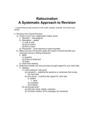 Ratiocination A Systematic Approach to Revision