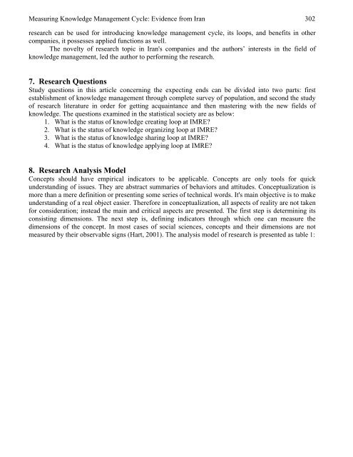 Measuring Knowledge Management Cycle: Evidence from Iran