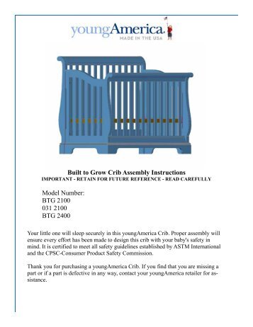 Built to Grow Crib Assembly Instructions - Stanley Furniture