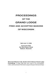 PROCEEDINGS GRAND LODGE - Freemasons of Wisconsin