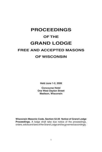 The Proceedings of the Grand Lodge of North Carolina