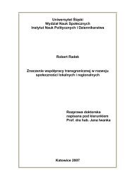 Uniwersytet Śląski Wydział Nauk Społecznych Instytut Nauk ...