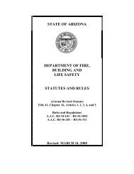 state of arizona department of fire, building and life safety statutes ...