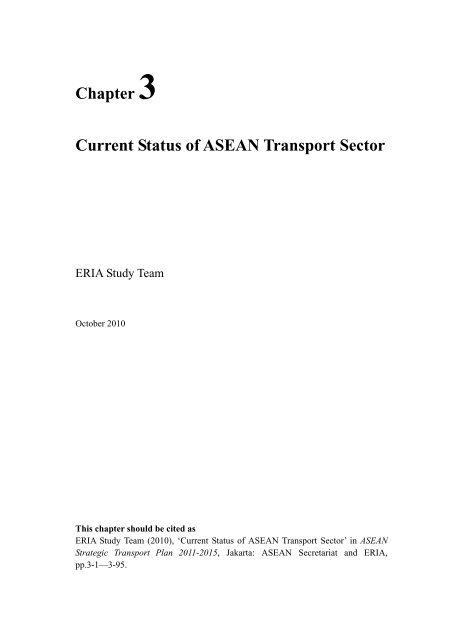 Chapter 3 Current Status of ASEAN Transport Sector - ERIA