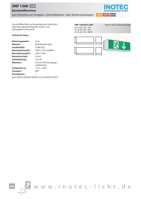 SNP 1520 230V - INOTEC Sicherheitstechnik GmbH