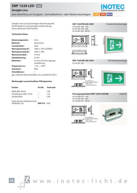 SNP 1520 230V - INOTEC Sicherheitstechnik GmbH