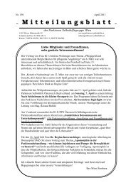 Mitteilungsblatt April 2013 - Parkinson Selbsthilfe Wien