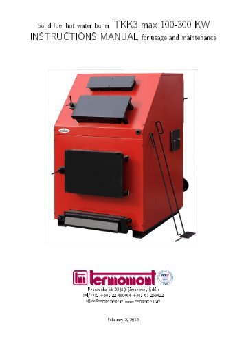 Solid fuel hot water boiler TKK3 max 100-300 KW ... - Termomont