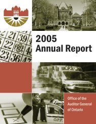 2005 Annual Report of the Office of the Auditor General of Ontario