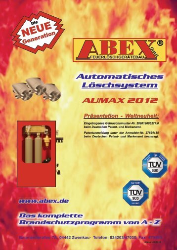 zum Prospekt - Abex - Feuerlöschgerätebau GmbH